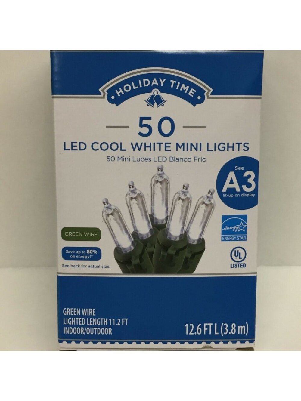 LED 50 Cool White Mini Christmas Lights 11.2' Green Wire Wedding Indoor Outdoor